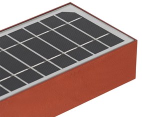 Lampada da parete per esterni rossa con luce dimmerabile e sensore solare - Kayo