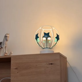 Lampada da tavolo per bambini STARS 1xE27/15W/230V turchese/bianco