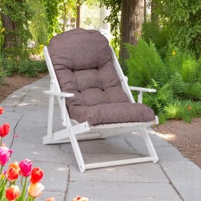 Poltrona in legno pieghevole 3 posizioni - CUBA telaio bianco