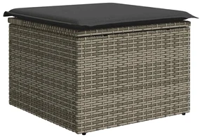 Set divani da giardino 7 pz con cuscini grigio in polyrattan