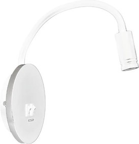 Lampada da parete flessibile con USB BASE LED/8W+LED/2W/230V bianco/argento