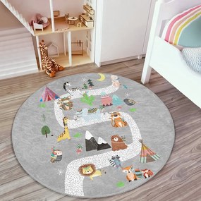 Tappeto grigio per bambini ø 80 cm Comfort - Mila Home