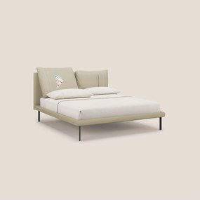 Giselle letto moderno con cuscini testata regolabili con tasche in microfibra impermeabile T11 panna