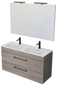 Mobile bagno sospeso 120 cm Smart olmo/lava con specchio