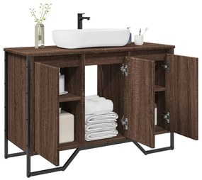 Mobile Lavabo Bagno Rovere Marrone 91x35x60cm İn Truciolato /