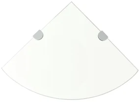 Scaffale Angolare Supporti Cromati İn Vetro Trasparente 35x35cm /