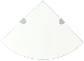 Scaffale Angolare Supporti Cromati İn Vetro Trasparente 35x35cm /