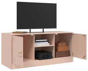 Mobile porta tv rosa 99x39x44 cm in acciaio