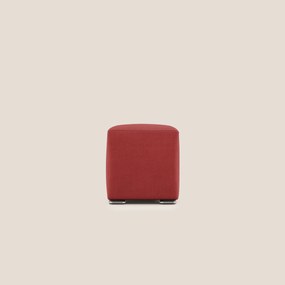 Cube pouf in tessuto morbido impermeabile T02 rosso