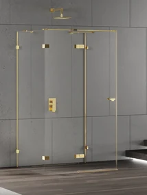 New Trendy Eventa Gold Shine box doccia 90x90 cm quadrato oro lucida/vetro trasparente EXK-4801