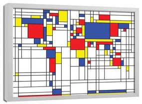 Stampa incorniciata su tela Mappa Square multicolore 65 x 85 cm