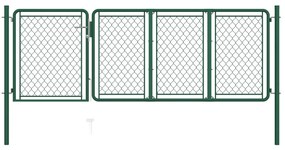 Cancello Per Giardino İn Acciaio 100x350 Cm Verde /