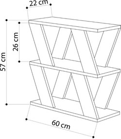 Tavolino da Soggiorno Laterale 57x60x22 cm in MDF Lazena Antracite...