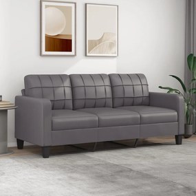 Divano A 3 Posti Grigio 180 Cm İn Similpelle /
