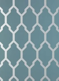 Farrow & Ball Carta da parati Tessella - Blue/ Silver