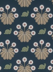 Little Greene Tapete Burges Snail - Dark Blue