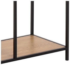 Libreria nera e colore naturale con effetto rovere 77x185x35 cm Seaford - Actona