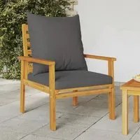 Poltrone da Giardino 2pz con Cuscino in Legno Massello Acacia 366376