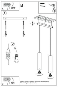 Sollux SL.1490 - Lampadario a sospensione con filo LAGOS 2xGU10/10W/230V rosso