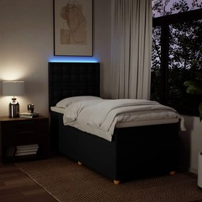 Giroletto a molle con materasso nero 100x200 cm in tessuto