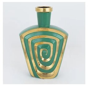 Vaso in ceramica 30x20,2 cm verde/oro