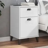 Comodino VIKEN Bianco in Legno Massello di Pinocod mxl 90959