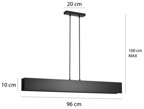 Lampadario Moderno 4 Luci Hachiman In Acciaio Nero