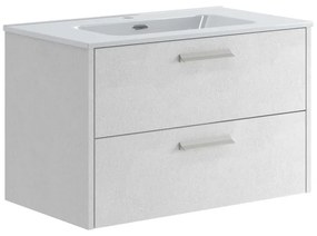 Mobile sottolavabo e lavabo Panama cemento chiaro H 50 x P 45.5 cm 2 cassetti