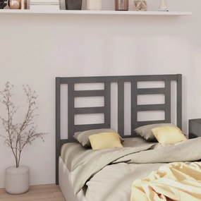 Testiera per letto grigia 126x4x100cm in legno massello di pino