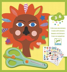 Gioco d'arte con adesivi - parrucchiera
