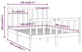 Giroletto Miele in Legno Massello 150x200 cm King Size