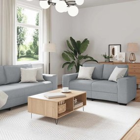 Set Di Divani 3 Pz Con Cuscini Grigio Chiaro İn Tessuto /