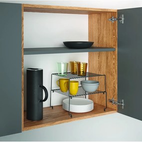 Set di 2 ripiani aggiuntivi neri per cucina Brooklyn Lava - Metaltex