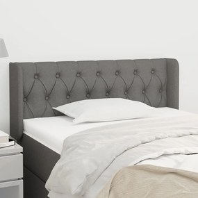 Testiera Ad Orecchio Grigio Scuro 93x16x78/88 Cm İn Tessuto /