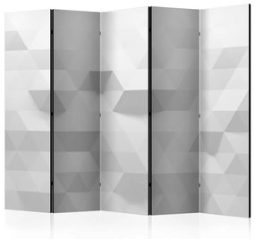 Paravento Armonia dei Triangoli II (5-parti) - modello grigio geometrico in 3D