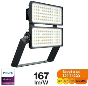 Faro Modulare LED 400W IP66 167lm/W No Flickering con driver Philips Colore Bianco Naturale 4.000K