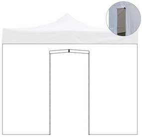 Telo laterale 3x2m bianco impermeabile con porta avvolgibile per gazebo richiudibile MARKET-PRO