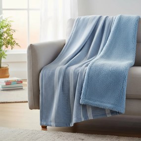 Coperta righe azzurro jaquard 190x230cm