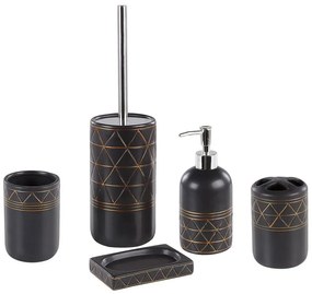 Set accessori bagno ceramica nero LANCO Beliani