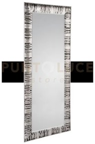 Nadja specchio da parete cornice lavorata argento e nero 70x170cm