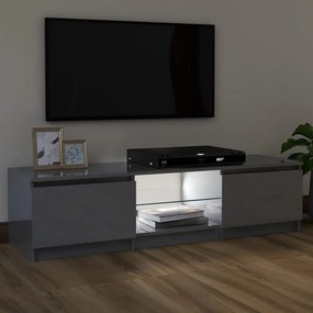 Mobile porta tv con luci led grigio lucido 120x30x35,5 cm