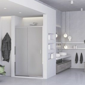 Box Doccia Scorrevole 130 Cm Feridras "T-Special" Argento Lucido/Vetro Stampato C