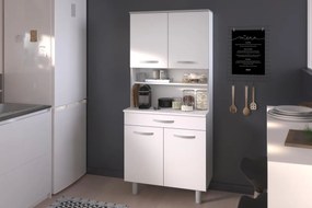 bianco e grigio L 80 x P 44.3 x H 180.6 cm
