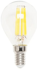 Lampada LED E14 4W a Filamento 150lm/W No Flickering - P45 Colore Bianco Caldo 2.700K
