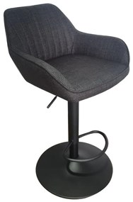 Sgabello da bar grigio scuro imbottito con altezza regolabile/con braccioli (altezza della seduta 65 cm) Nolan – Unique Furniture