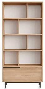 Libreria Moderna Con Vani A Giorno Ed Anta Frontale 84x30x175 Ocean Legno