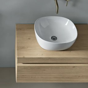 Cassetto porta lavabo in PVC 120 cm sospeso da bagno RIO Rovere Chiaro