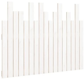 Testiera da parete bianca 108x3x80 cm in legno massello di pino