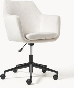 Sedia da scrivania in velluto Nora, regolabile in altezza