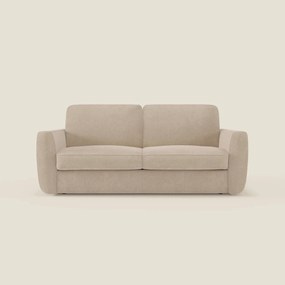 Leonida divano letto sfoderabile e materasso H18 cm - vano portaguanciali in tessuto Smacchiabile T23 beige